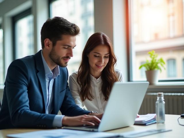 Tim koji analizira podatke u modernom uredu